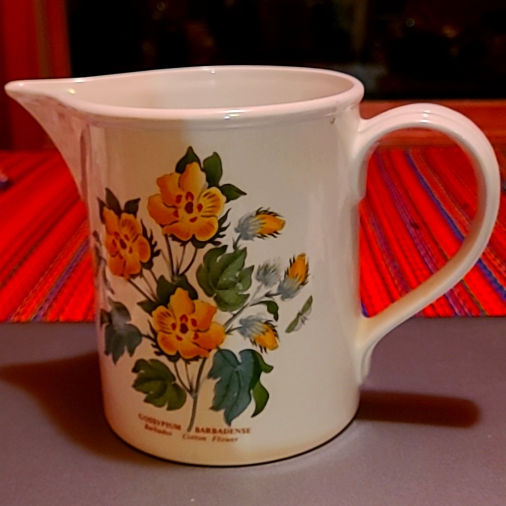 Portmerion Cotton Flower/Cyclamen Illustrated Drum Jug/Pitcher